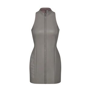 NWT SKIMS Rubberized Scuba Swim Mock Neck Dress Size XS